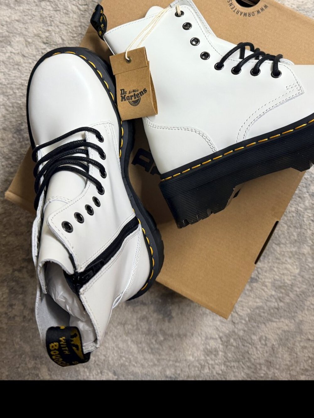 Dr. Martins Jadon White Polished Smooth US Womens 7
